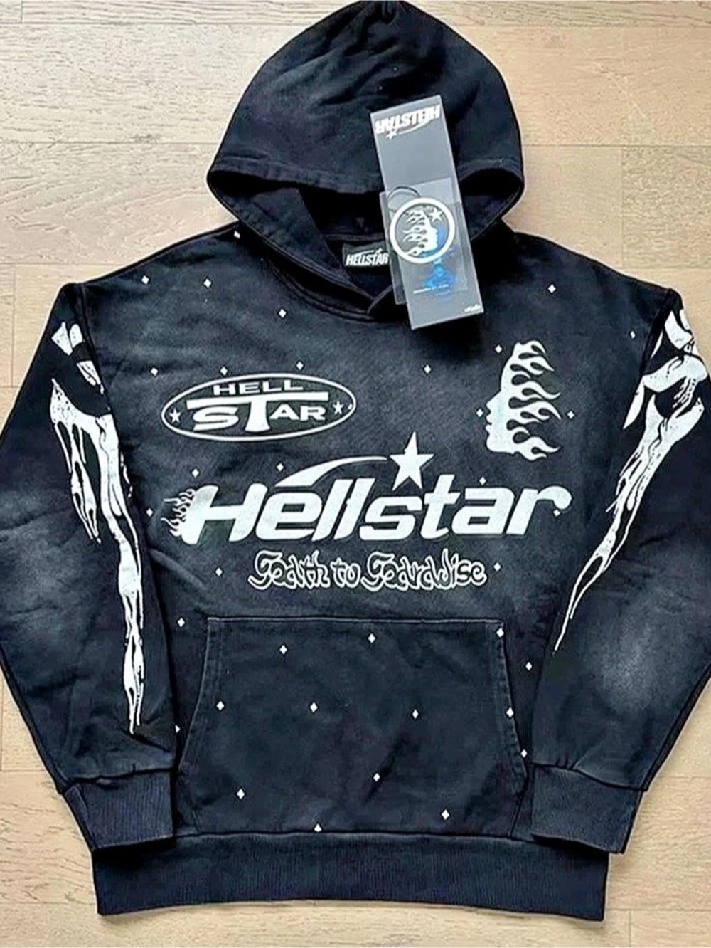 Hellstar Capsule 10 Faith to Fearwise Washed Black Hoodie